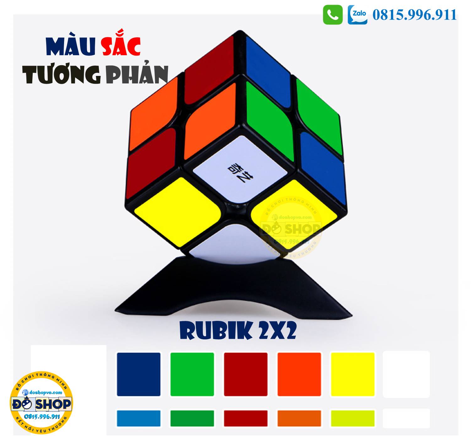 Rubik 2x2 RB22 có màu sắc đẹp mắt