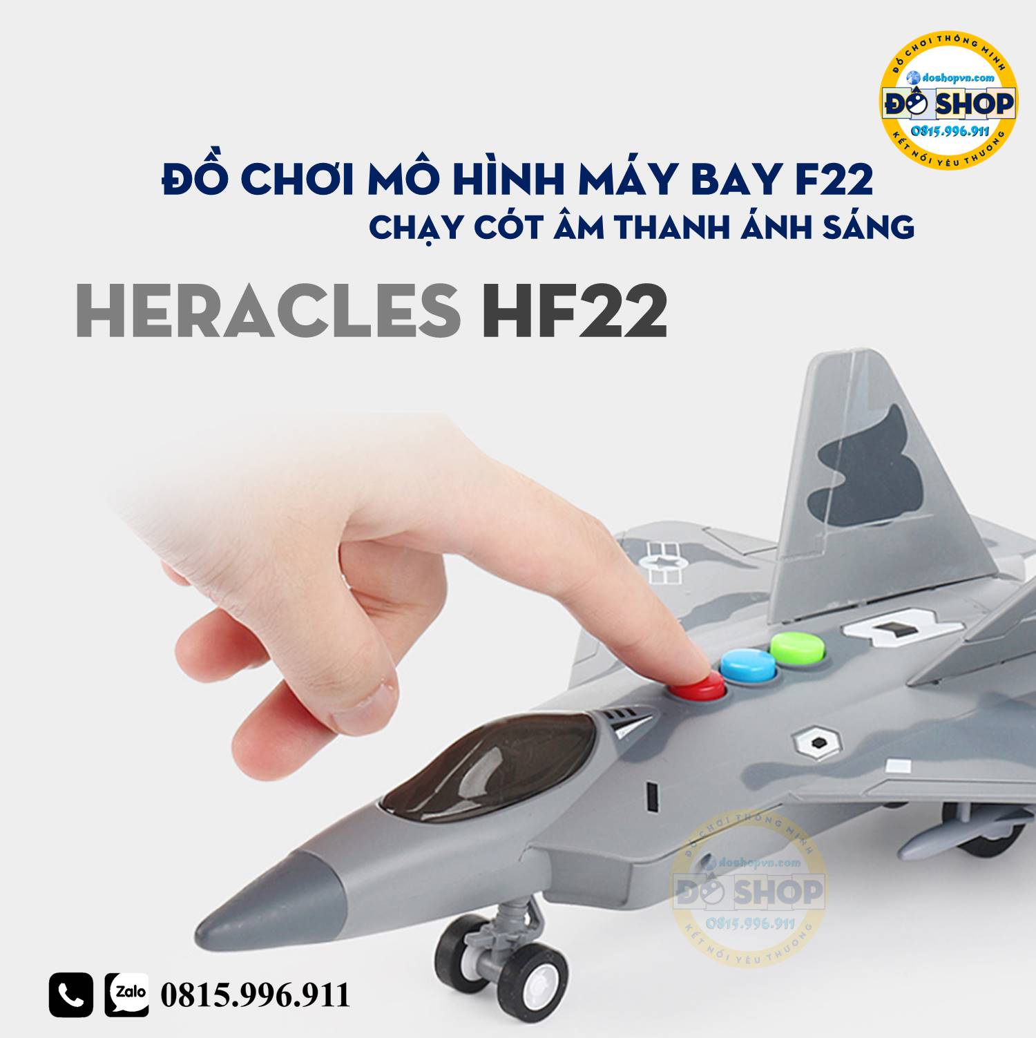 Đồ Chơi Mô Hình Máy Bay F22 Chạy Cót Heracles HF22